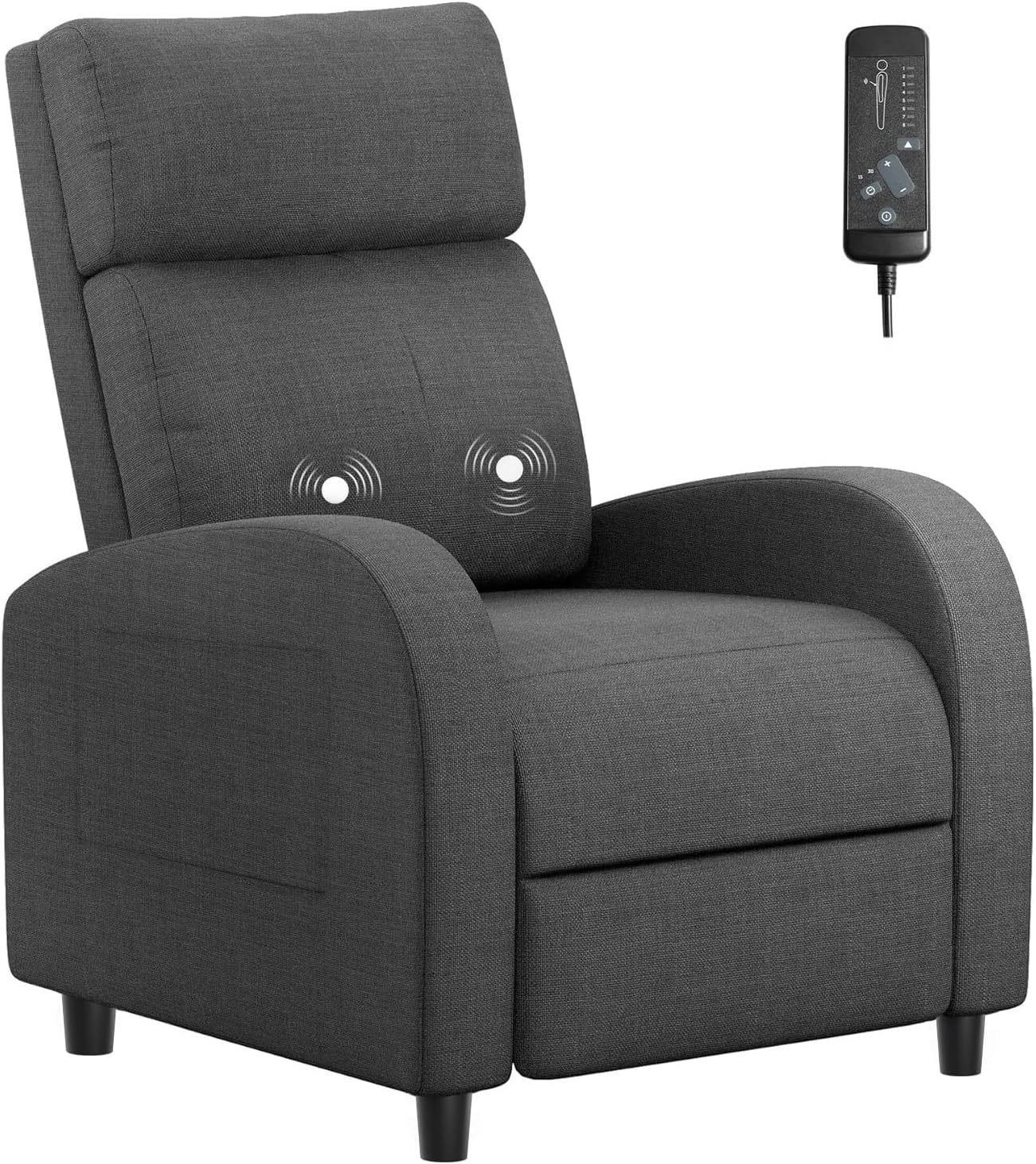 Homall Recliner Chair, Recliner Sofa for Adults, Recliners Home Theater Seating with Lumbar Support, Reclining Sofa Chair for Living Room (Fabric, Dark Grey)