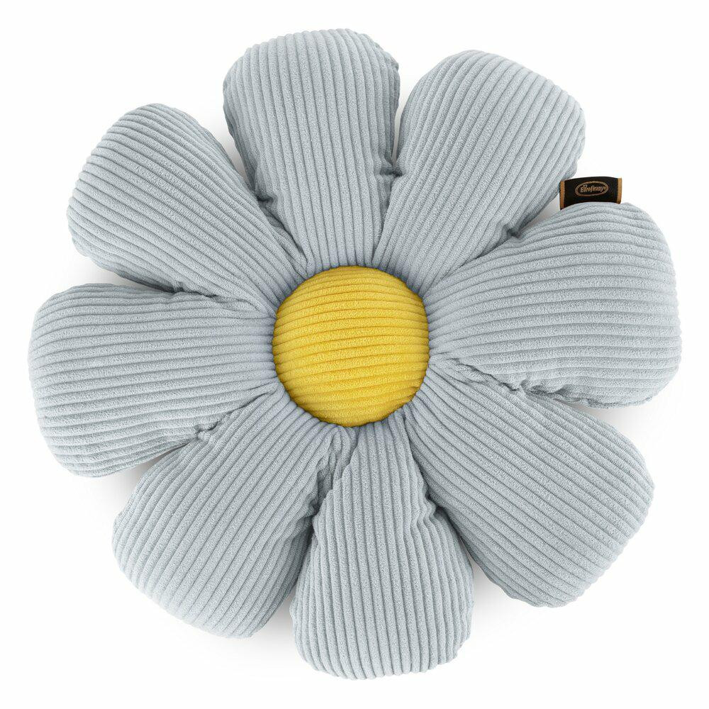 Poduszka dekoracyjna Flower srebrna, styl boho 37cm