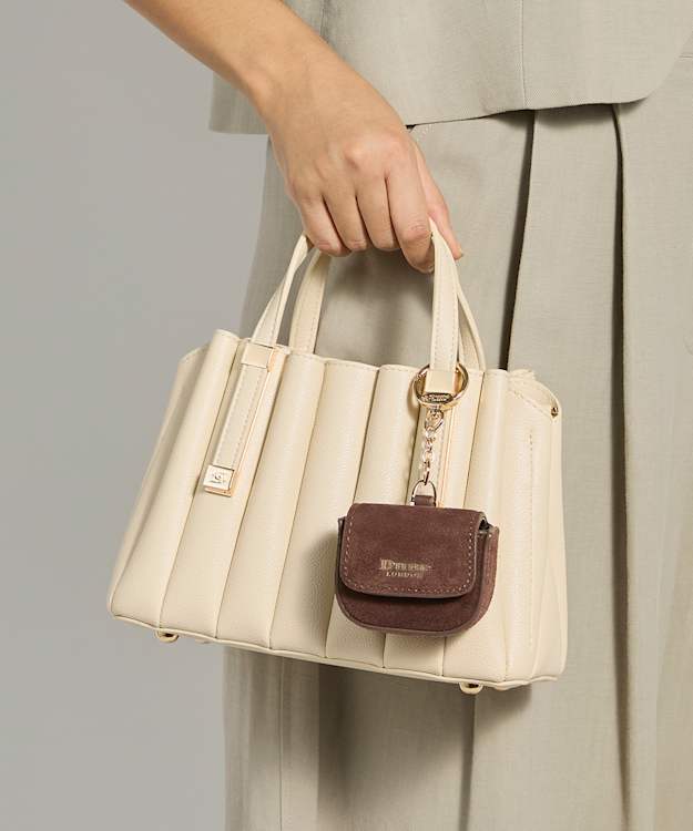 Dinkydolly Ecru - Mini Pleated Tote Bag with Purse