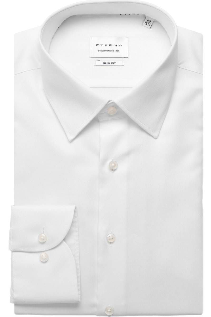 ETERNA Slim Fit Hemd weiss, Einfarbig