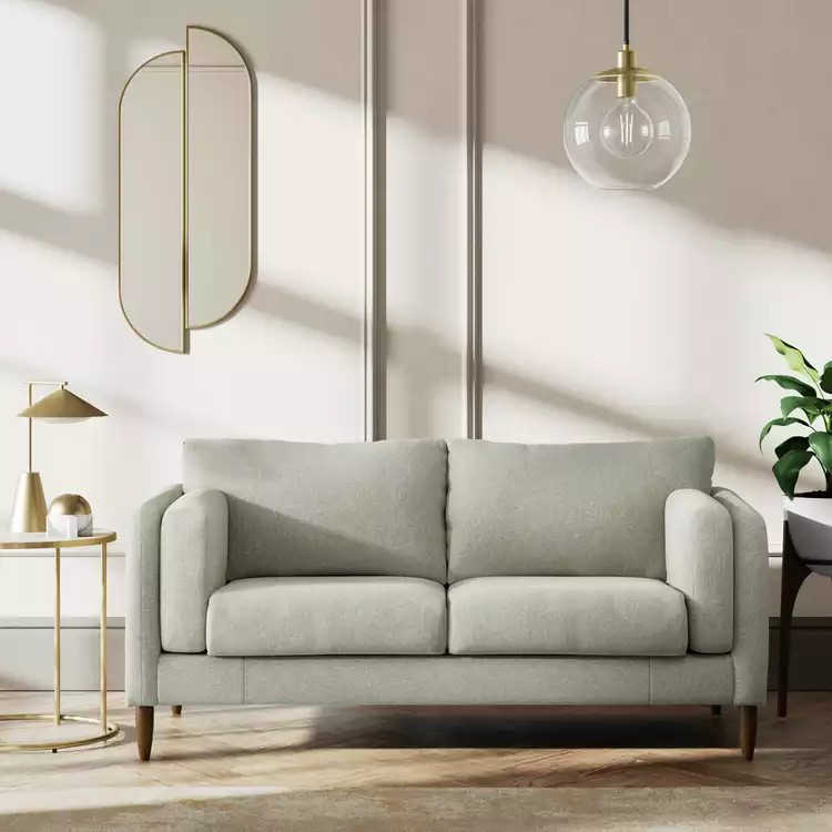 Habitat Newington Fabric 2 Seater Sofa -Sage Green -Dark Leg