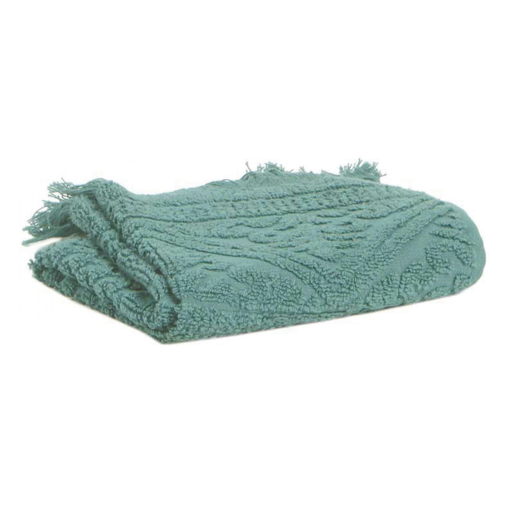 ZOE - Serviette de toilette  en coton vert de gris 50 x 100