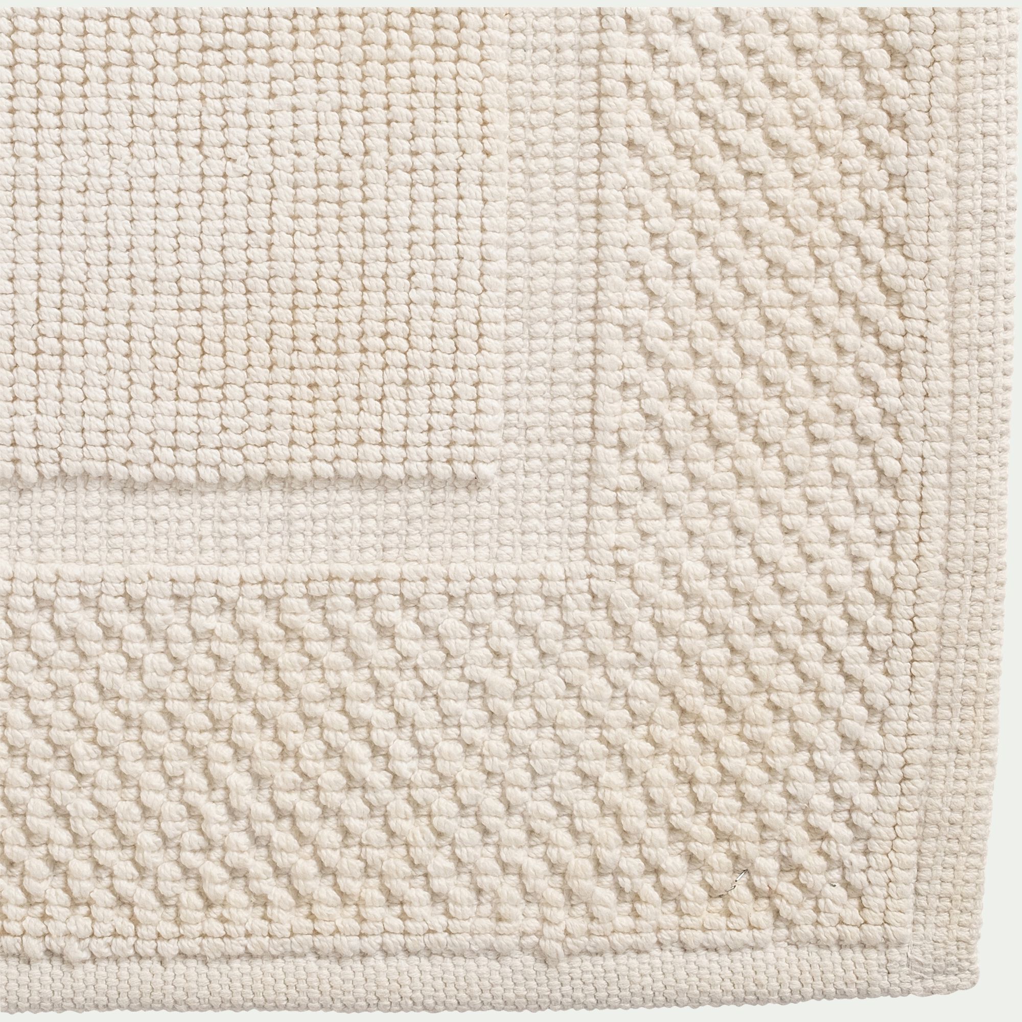 BAGNO - Tapis de bain jacquard en coton 50x80cm - blanc capelan