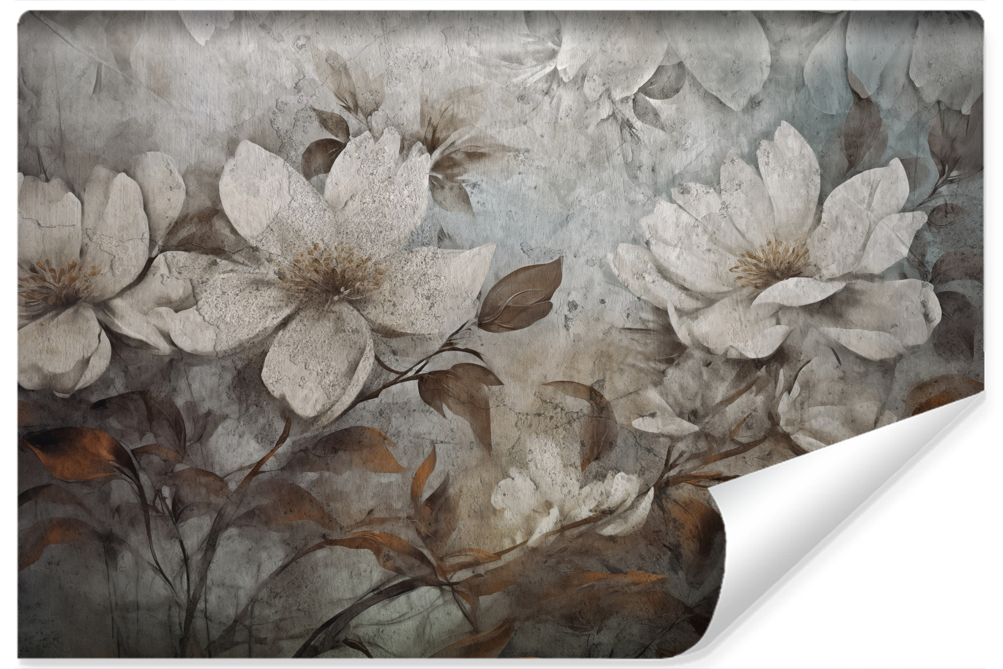 Fototapeta Kwiaty Na Betonie W Stylu Vintage 368x280cm