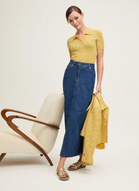 Hardy Indigo Midi Skirt