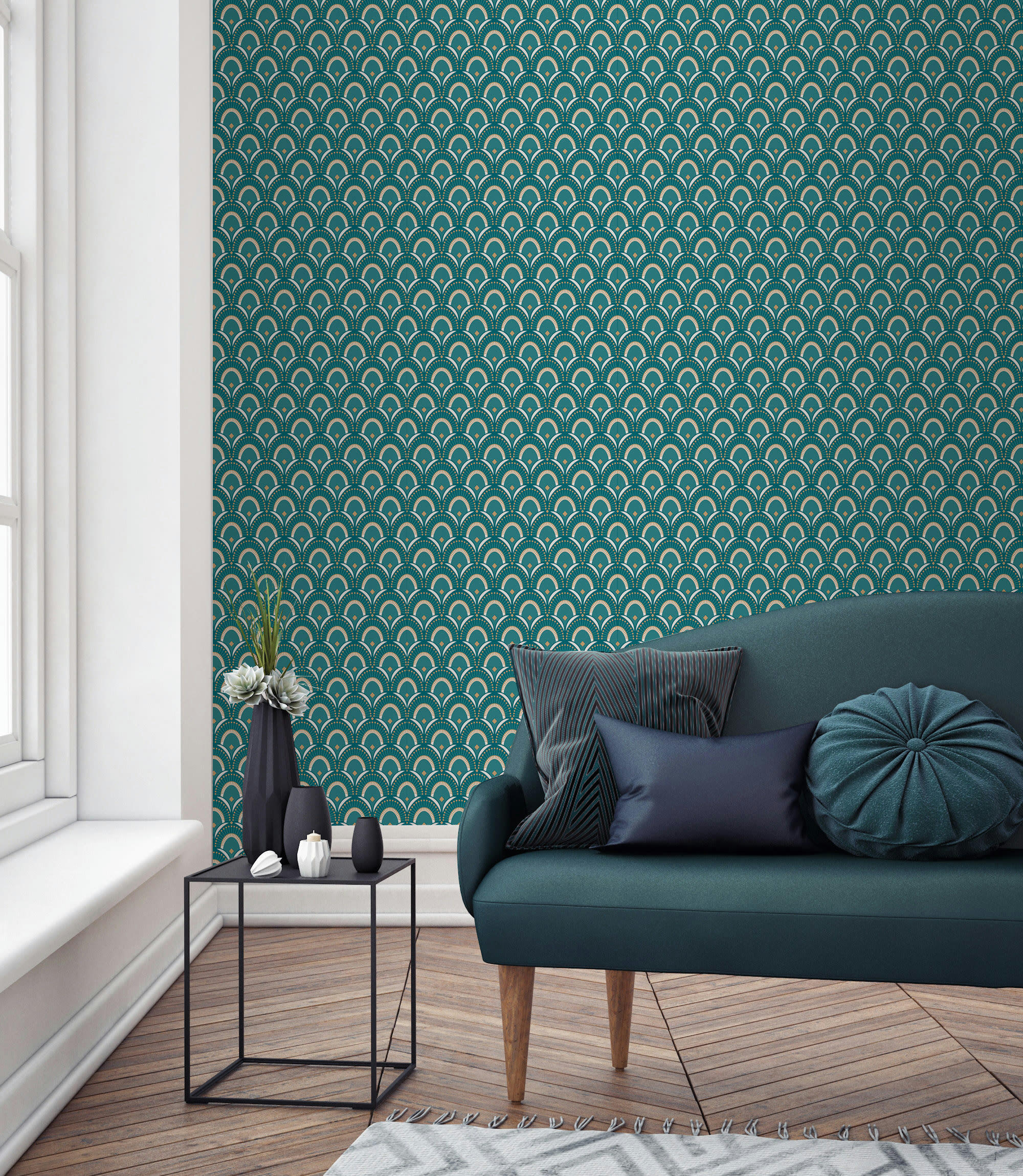 - papier peint pipa vert 1005 x 52cm