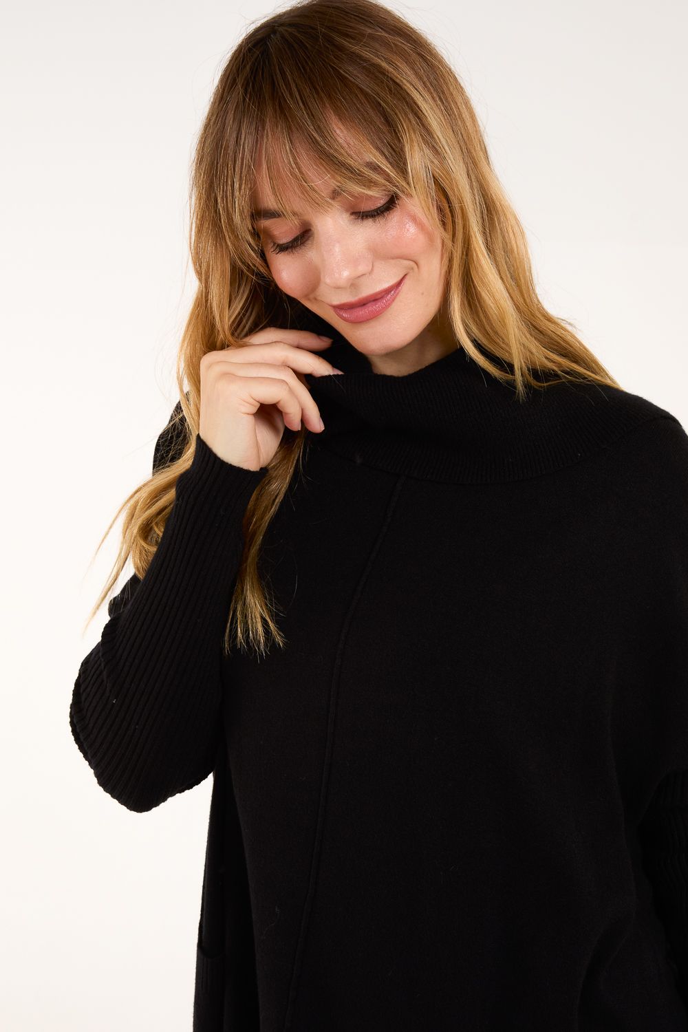 Blue Vanilla Ribbed Legging   Cowl Neck Jumper Set