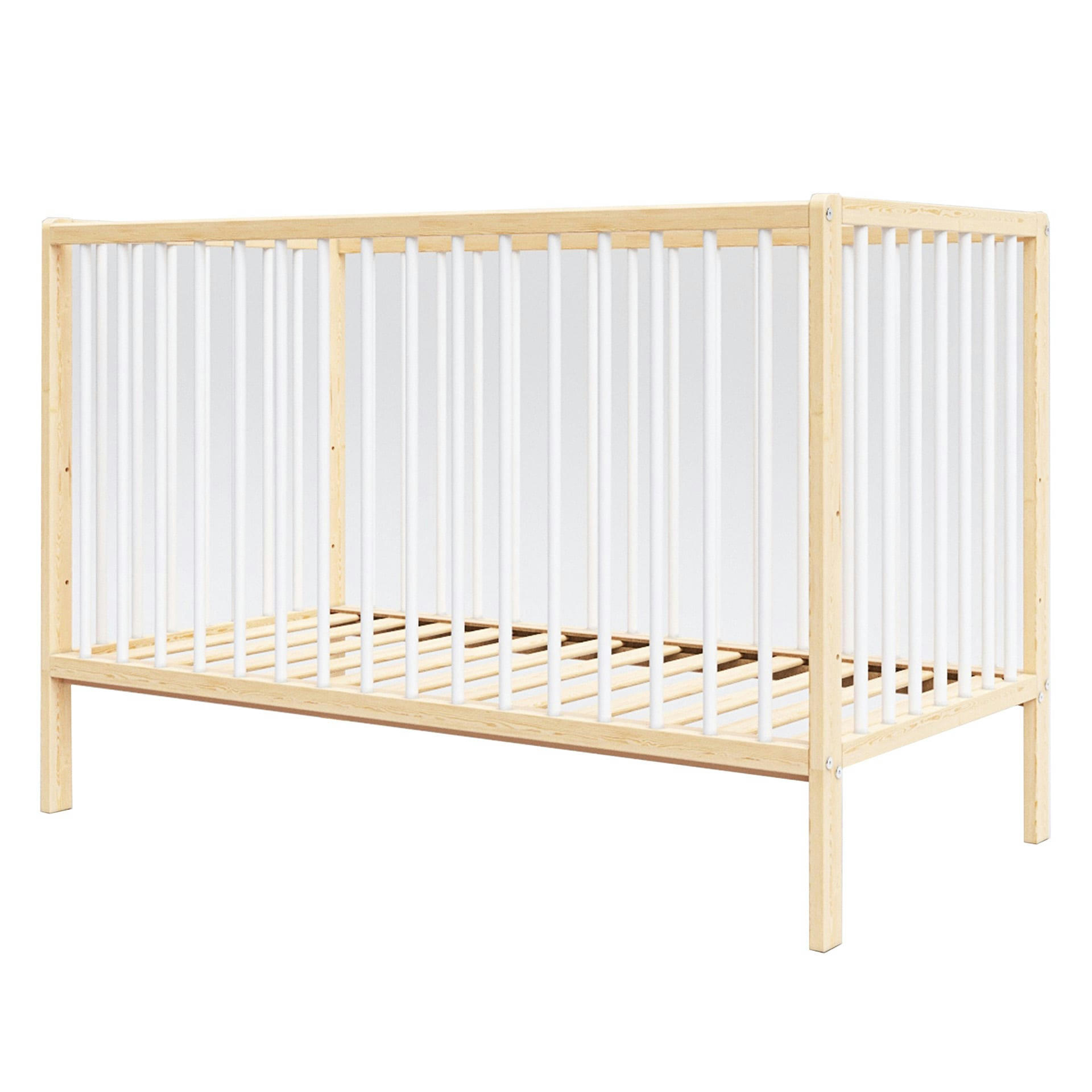 ANNA - Lit bébé évolutif en bois blanc et pin - 120x60 cm