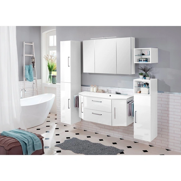 Spiegelschrank »OPTIbasic 4050«, BxHxT: 110 x 72 x 16 cm, 3-türig, weiß