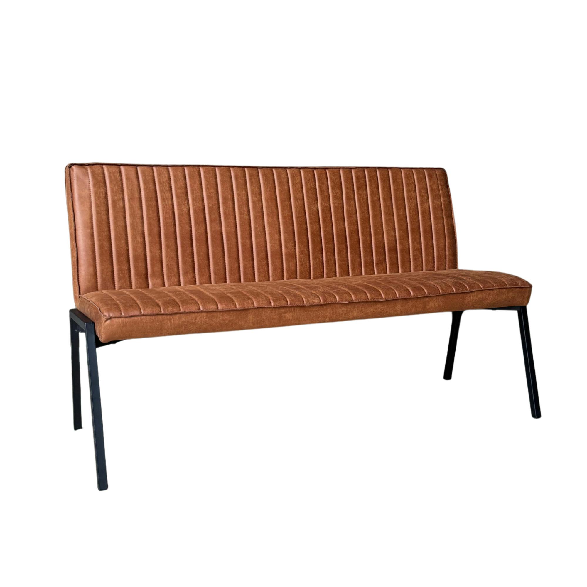Banc de table à manger cognac à bandes 155 cm CORTINA