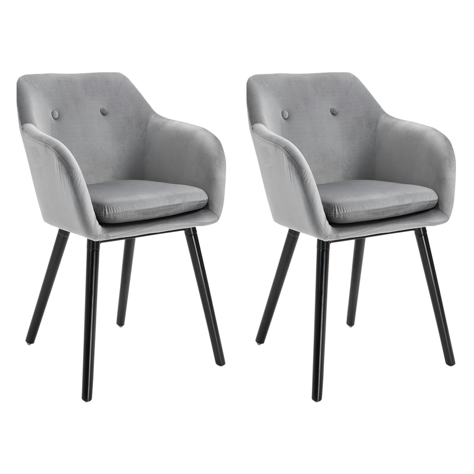 - Lot de 2 chaises de visiteur style scandinave velours