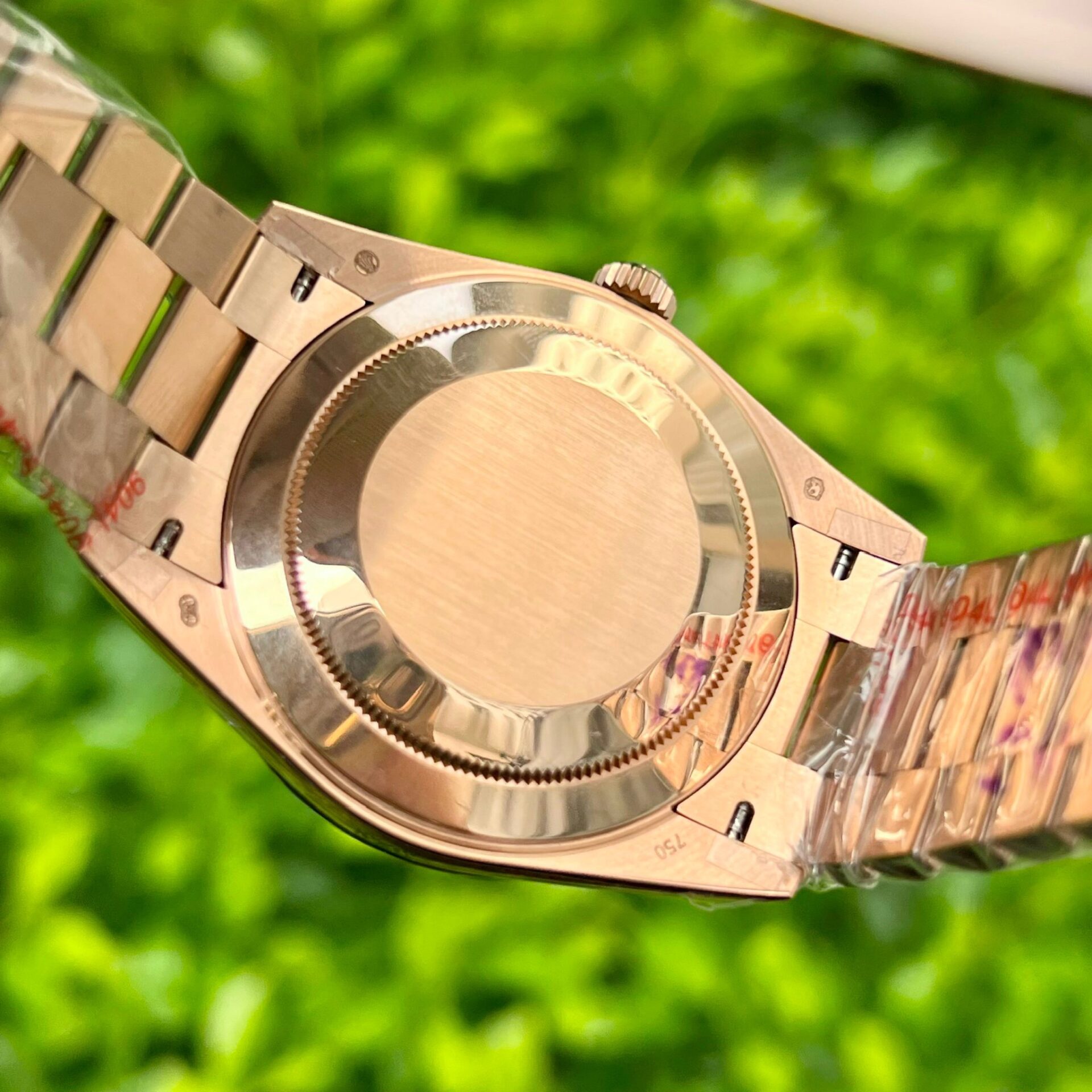 Rolex Day-Date 228235 RG Plated Pink Dial CZ Diamonds 40mm Super Clone