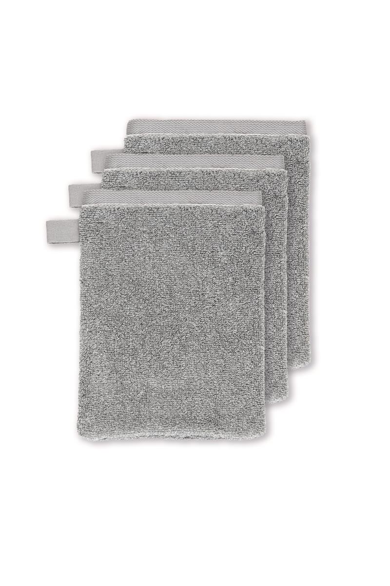 vtwonen Groove - Washandjes - Set van 3 - 16x22 cm - Antraciet