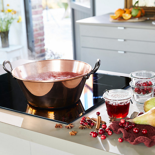Bassine à confiture 38 cm lisse anses fonte 9l