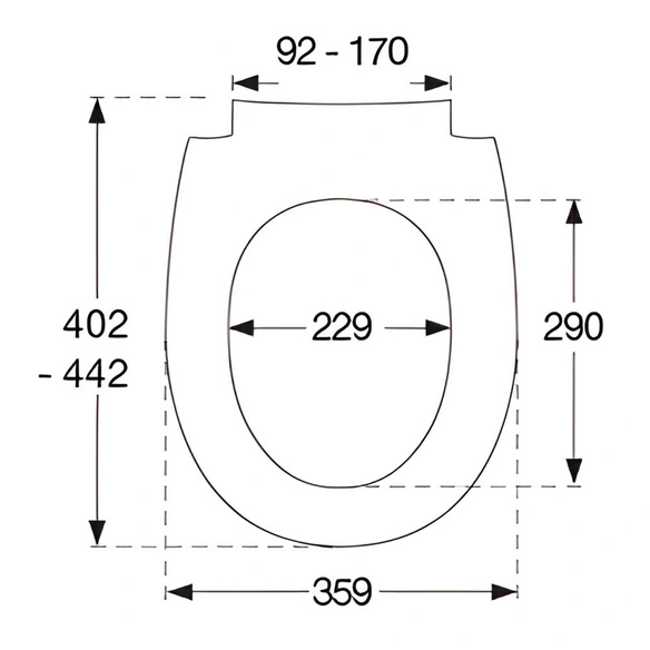 WC-Sitz »Sway Uni«, BxL: 35,9 x 44,2 cm, oval, weiß