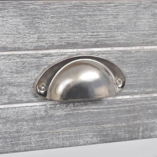 NNEVL Nightstand with 1 Drawer Grey and White