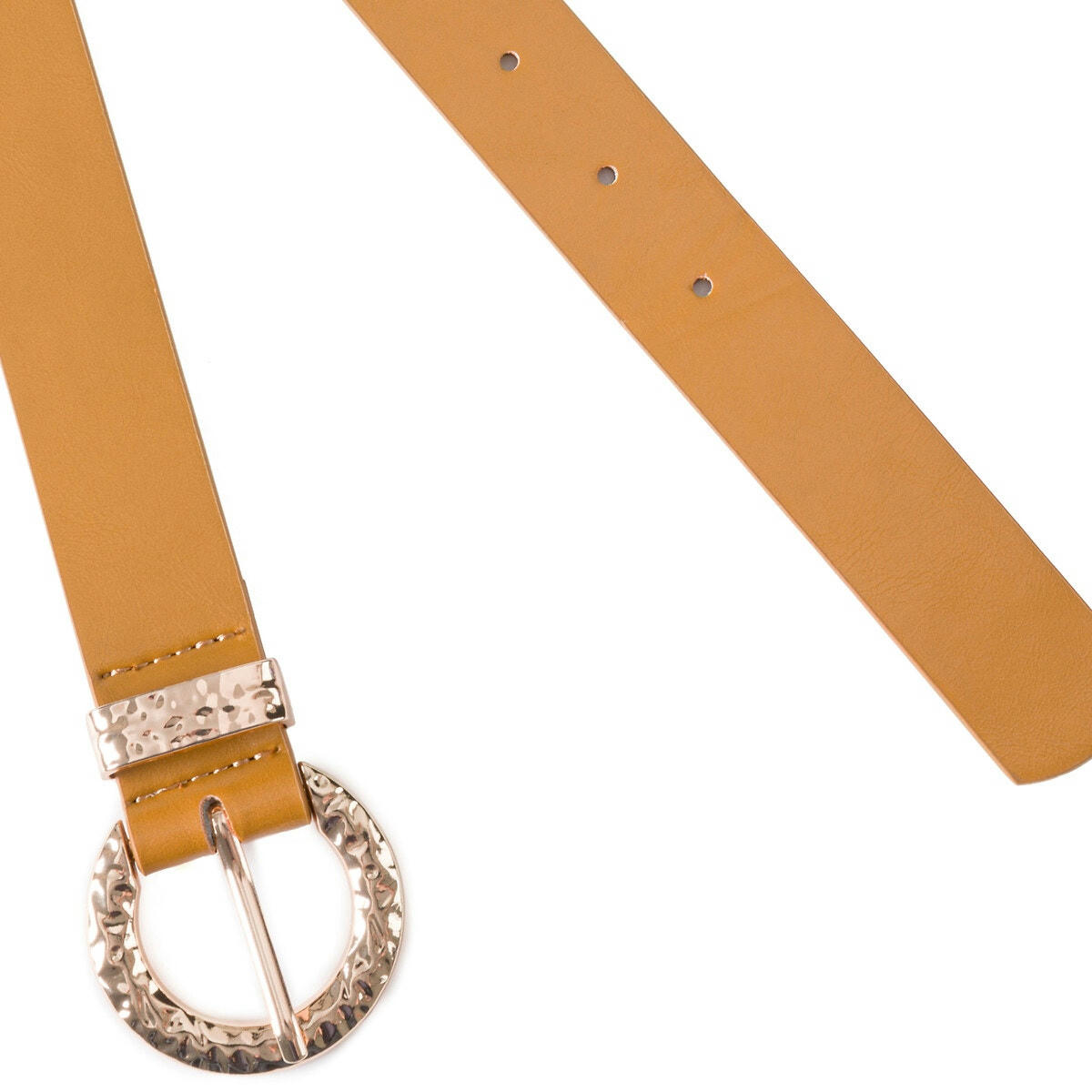 Ceinture avec boucle ronde martelée
