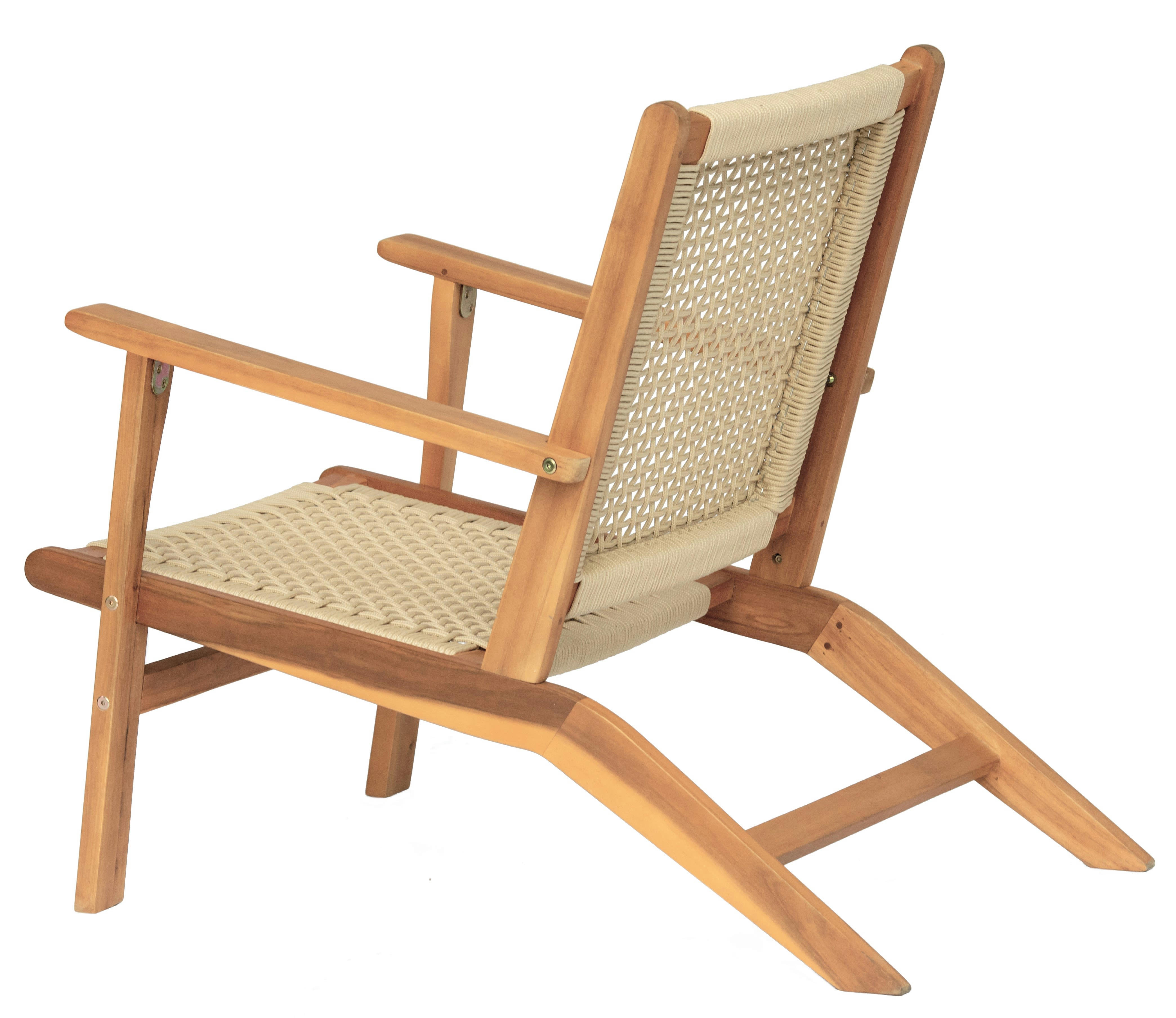 - Fauteuil de jardin en acacia massif et corde