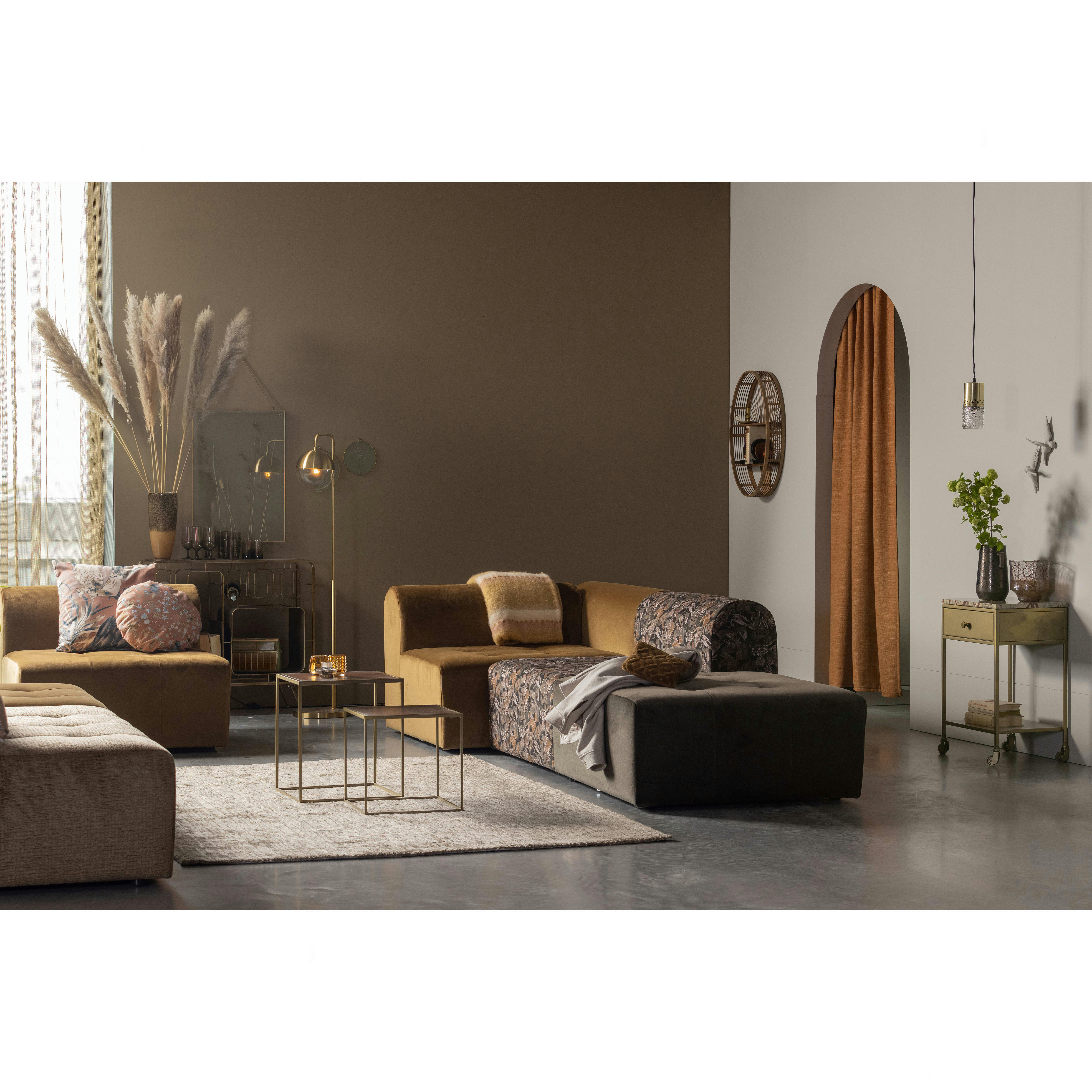 CLINIC - Table de chevet à roulettes en marbre doré