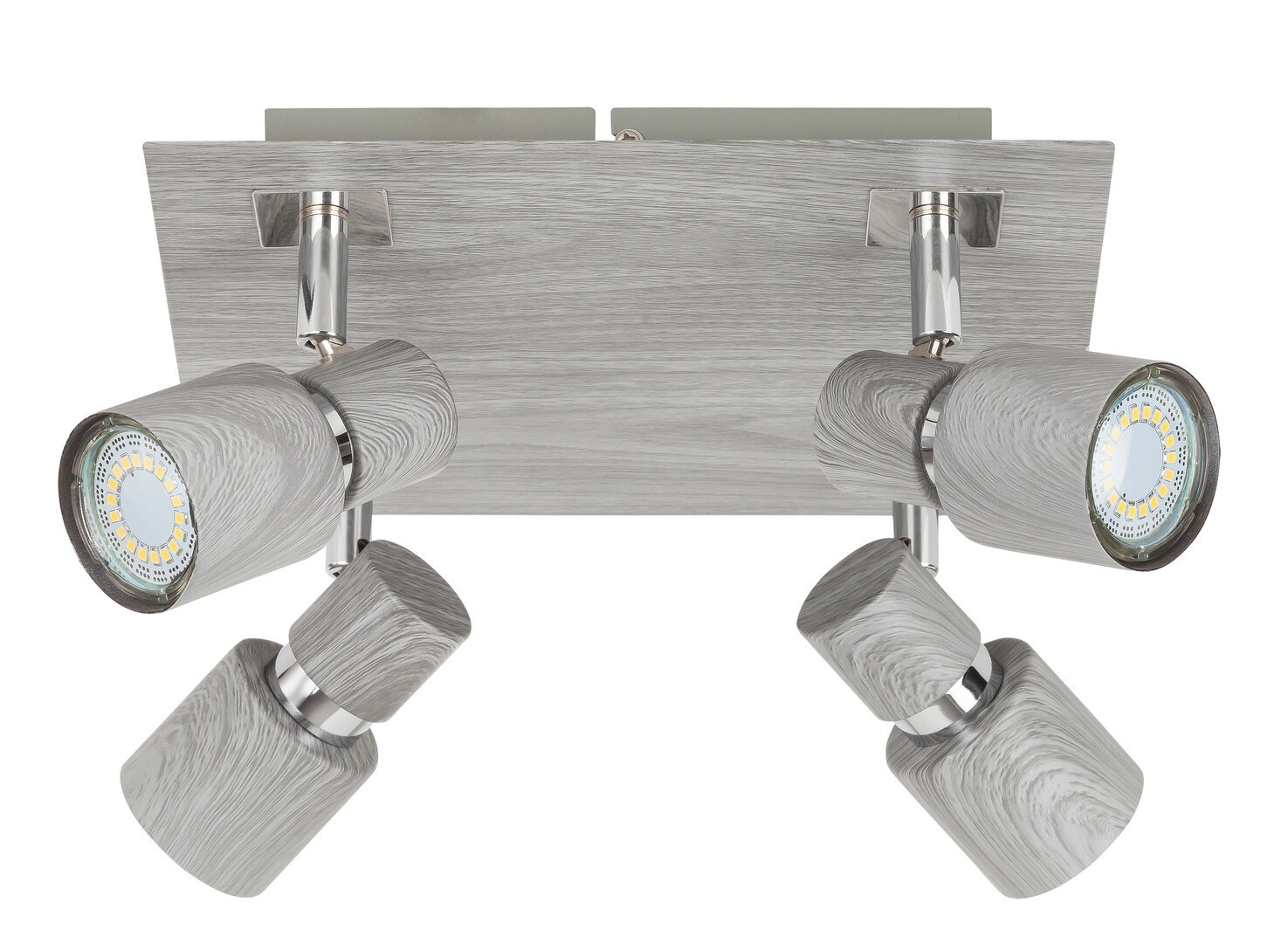 Spot kwadratowy szary dąb Merkur 4xGU10x10W wym:11x25x25cm IP20 Rabalux