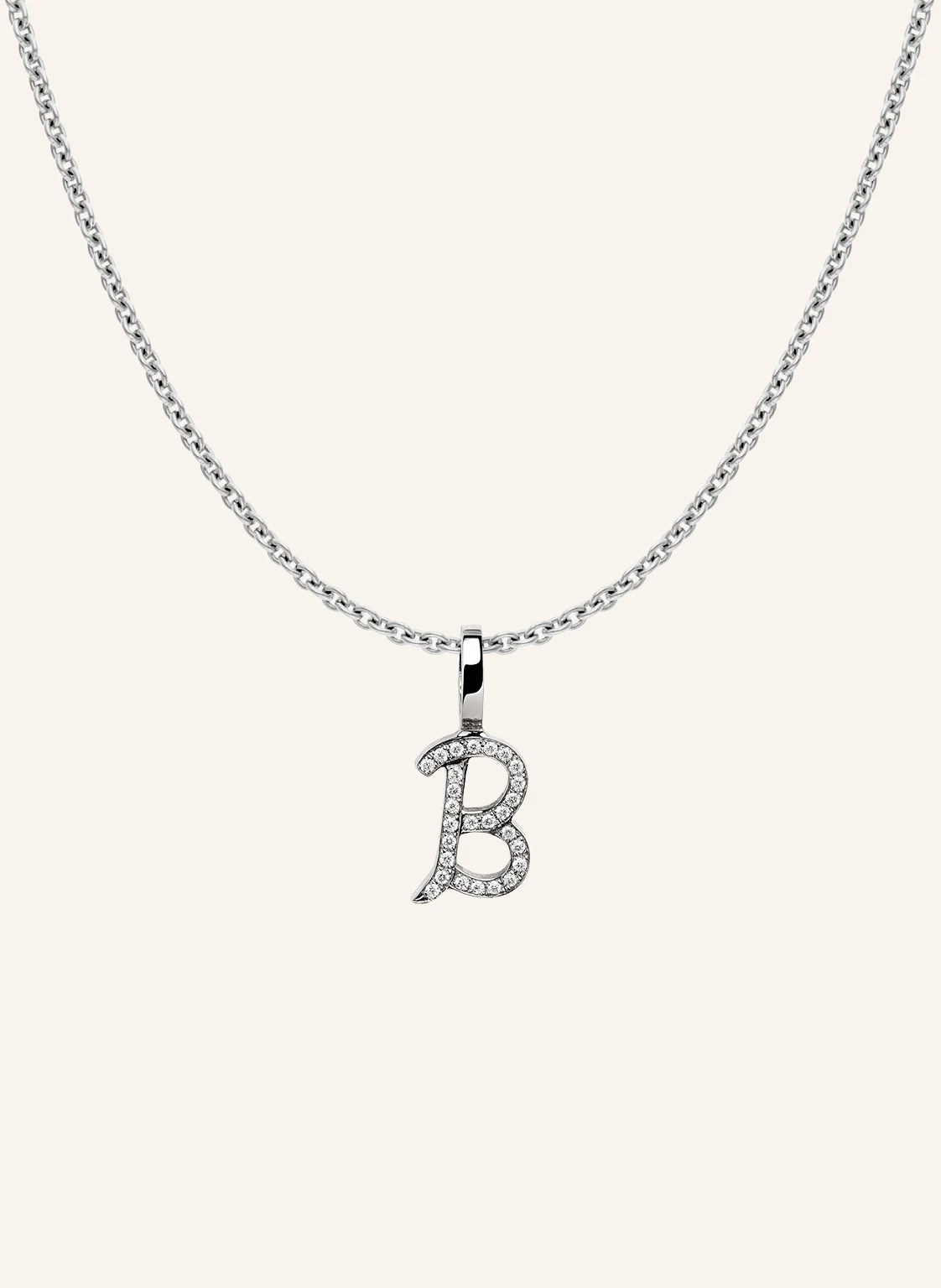 CADA Kette TINY DIAMOND LETTER B