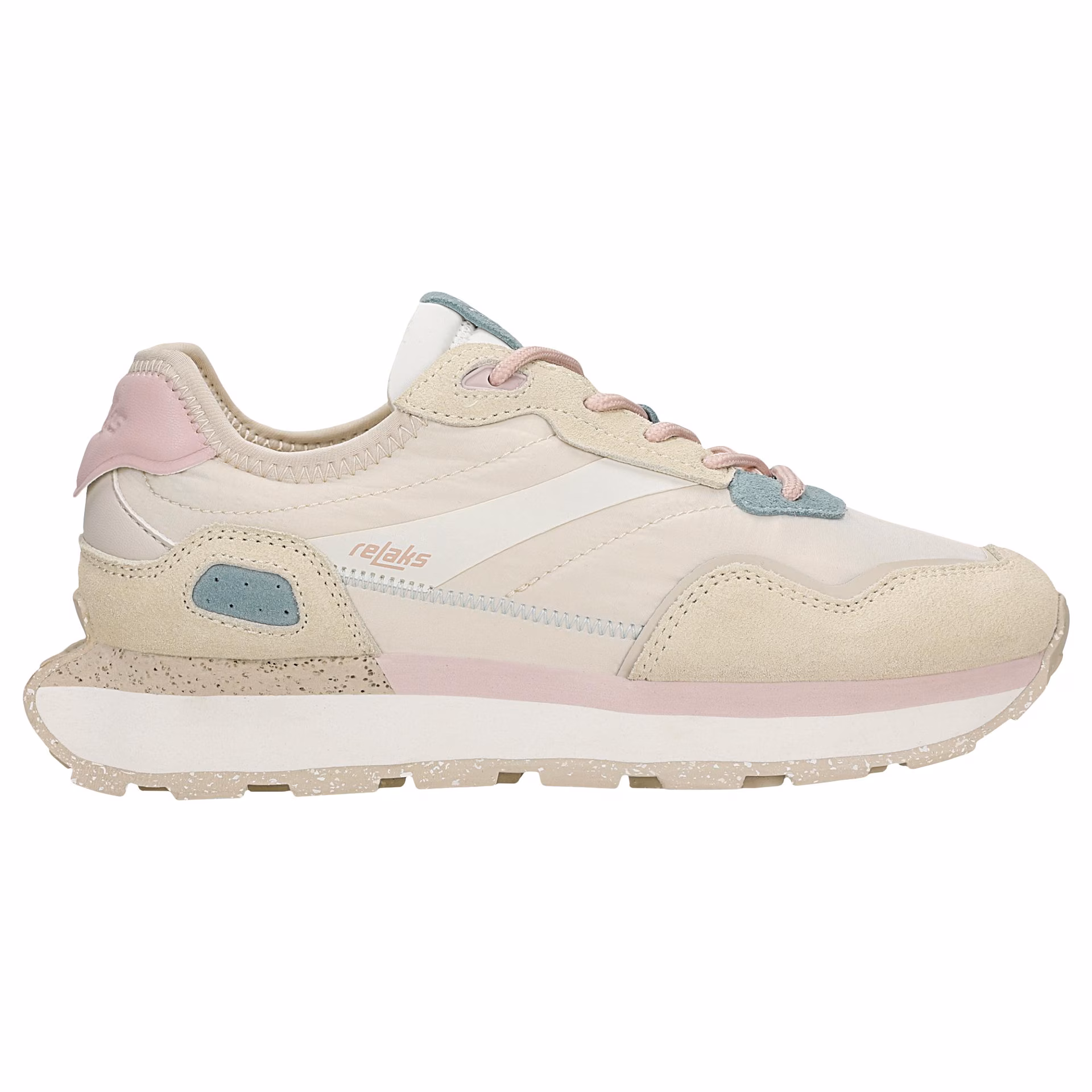 Pastelowe sneakersy damskie RELAKSna masywnej podeszwie