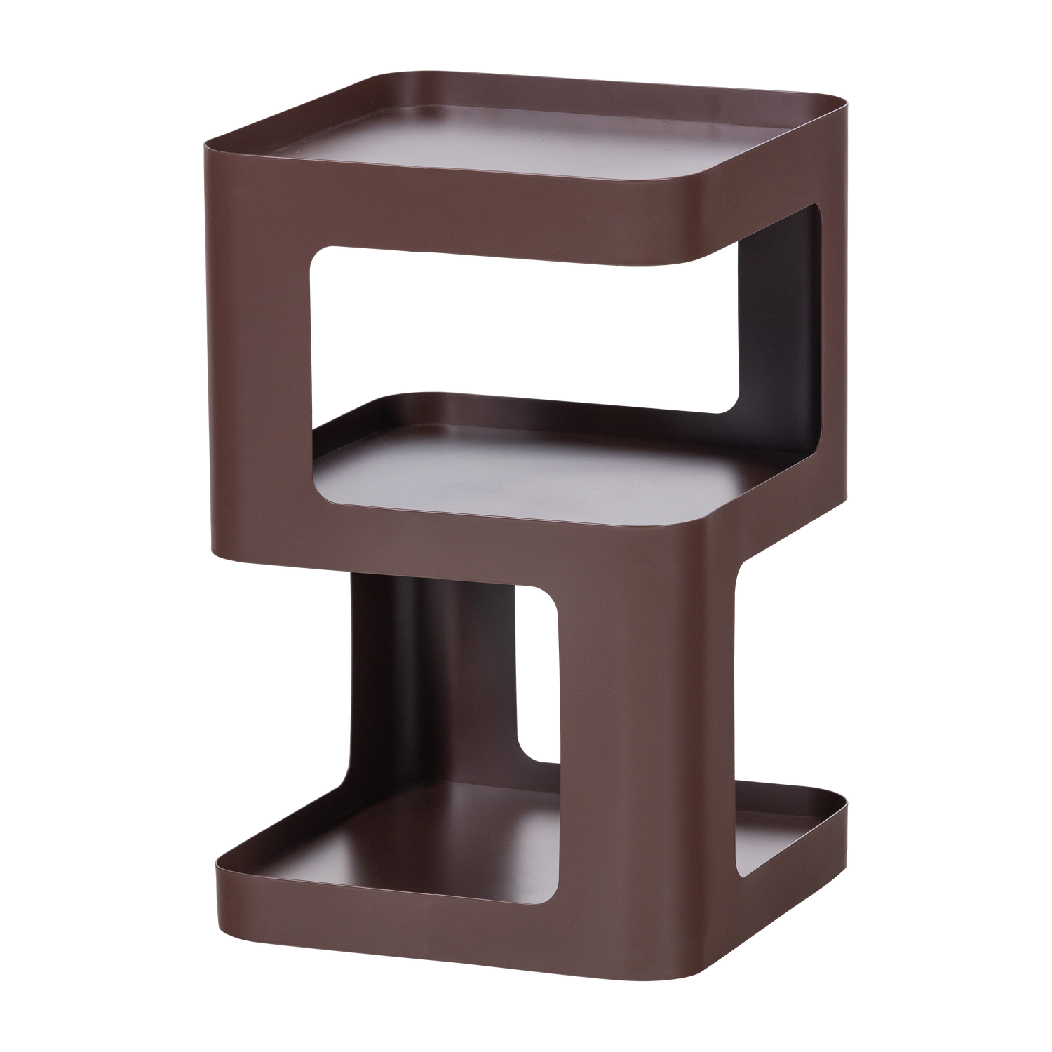 WOOOD Riv Bijzettafel Nachtkastje - Metaal - Paars Bruin - 54x35x35