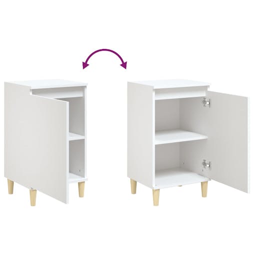 NNEVL Bedside Cabinets 2 pcs White 40x35x70 cm Engineered Wood