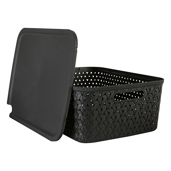 Panier de rangement tressé avec couvercle TRESSY
