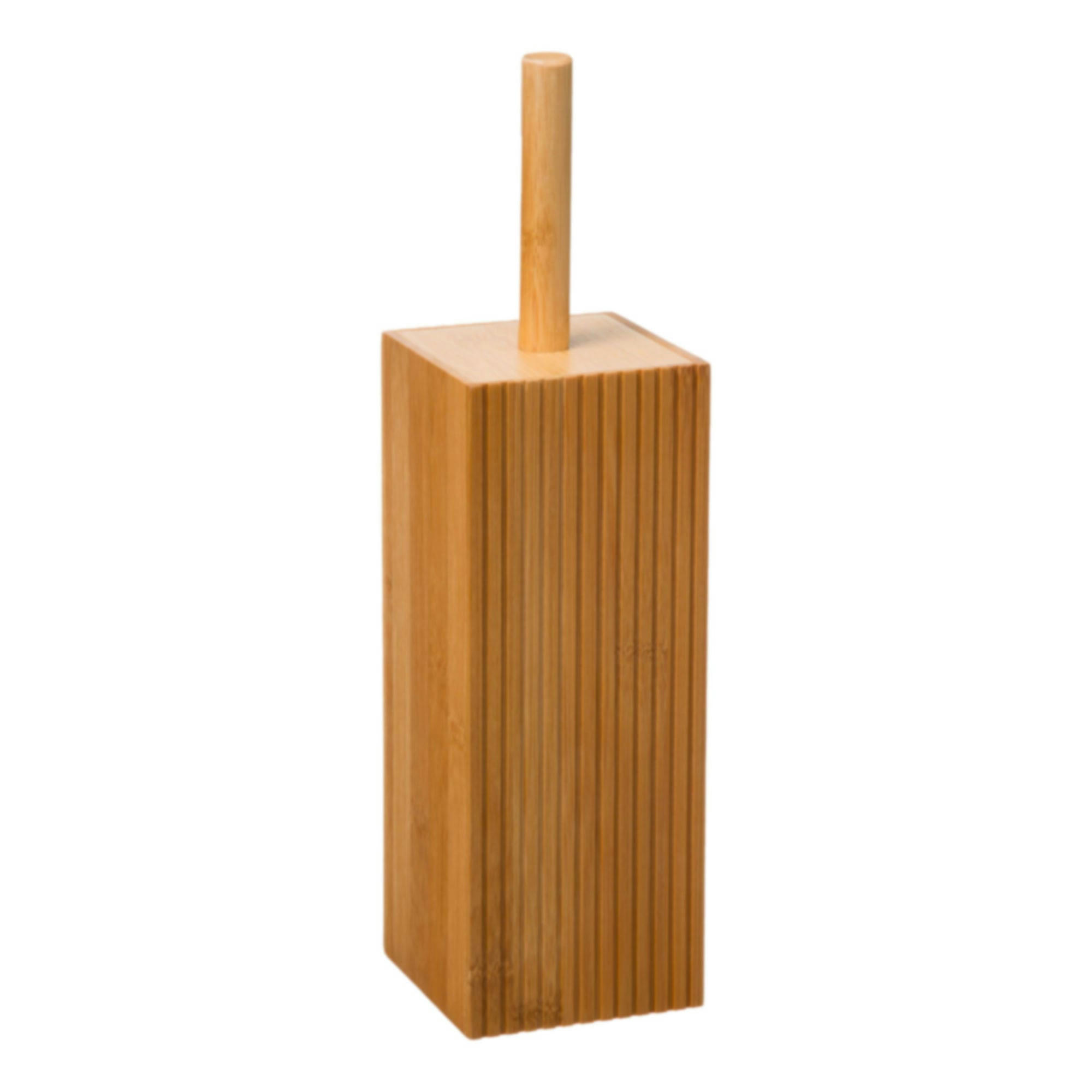- Brosse WC carrée bambou - 10x10x37cm