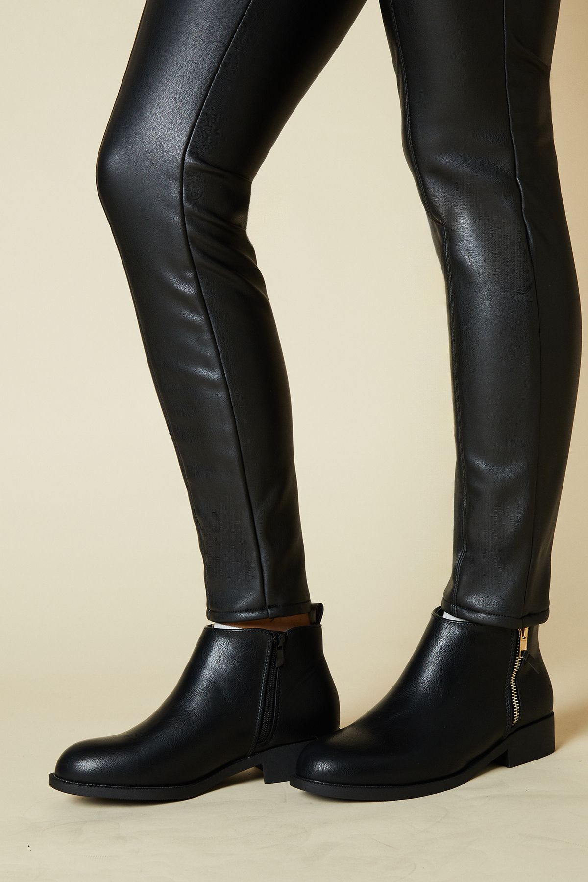 Dorothy Perkins Maddy Side Zip Flat Ankle Boots