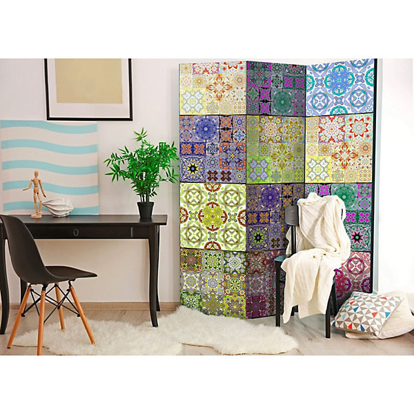 Paravent corne d'abondance motifs colorés pour intérieur 135 x 172 cm Multicolore