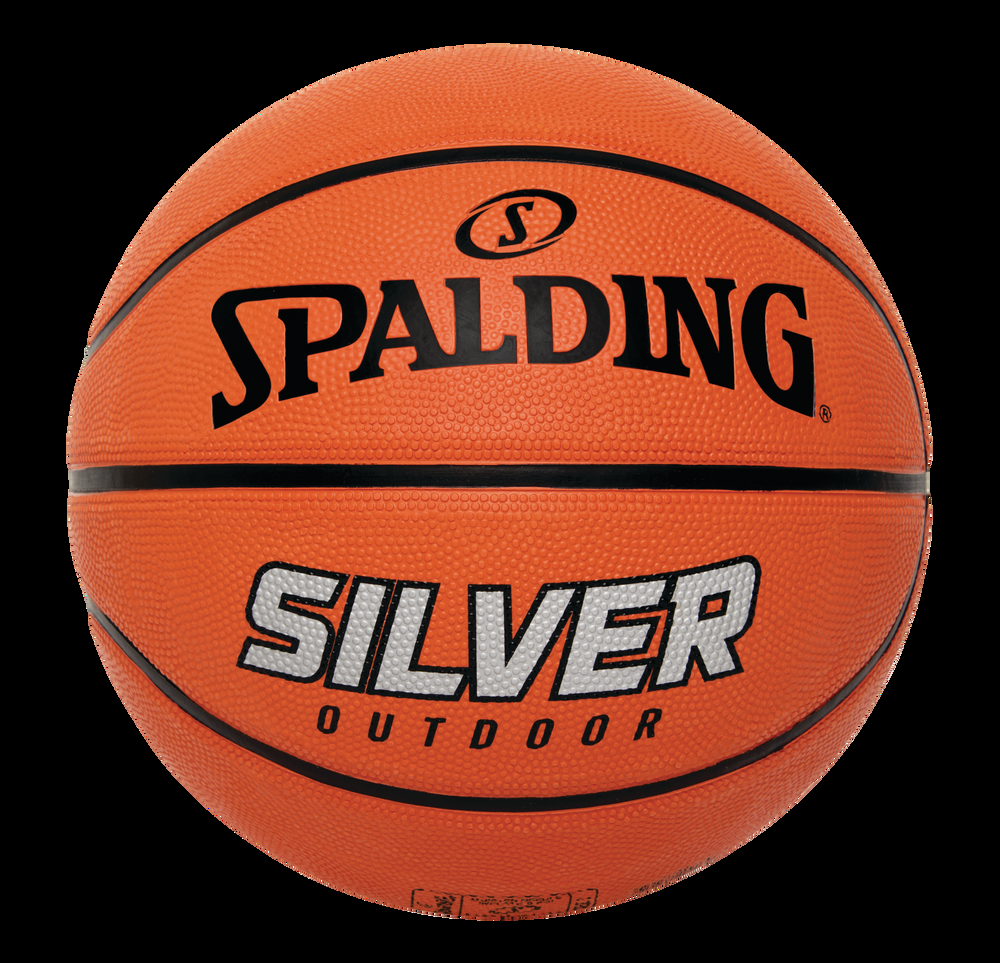 Spalding Silver Outdoor Rubber Basketball, Official Size 7 (29.5-in)