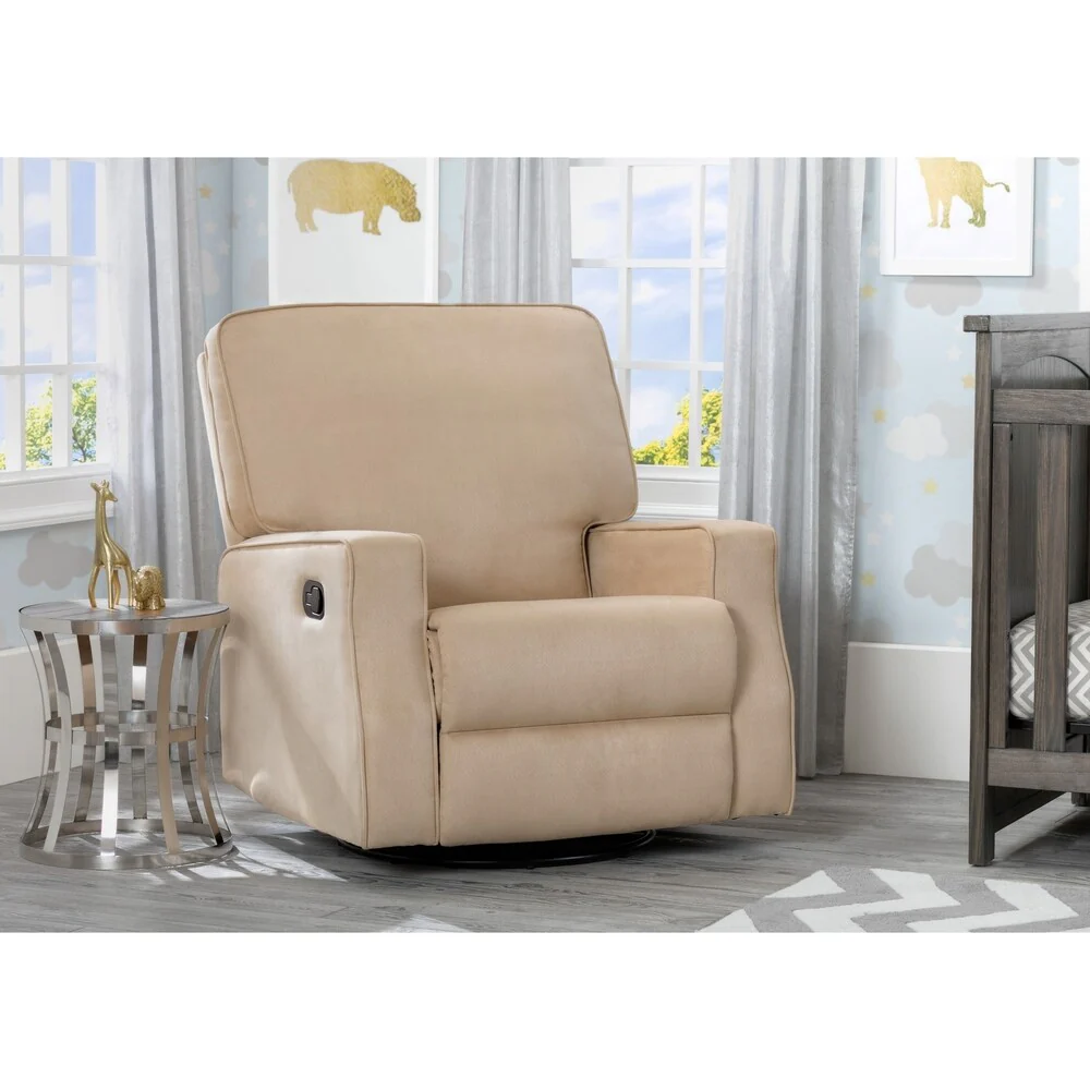 Delta Children Carson Nursery Glider Swivel Recliner, Beige