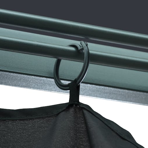 NNEVL Gazebo with Curtain 300x300 cm Anthracite Aluminium