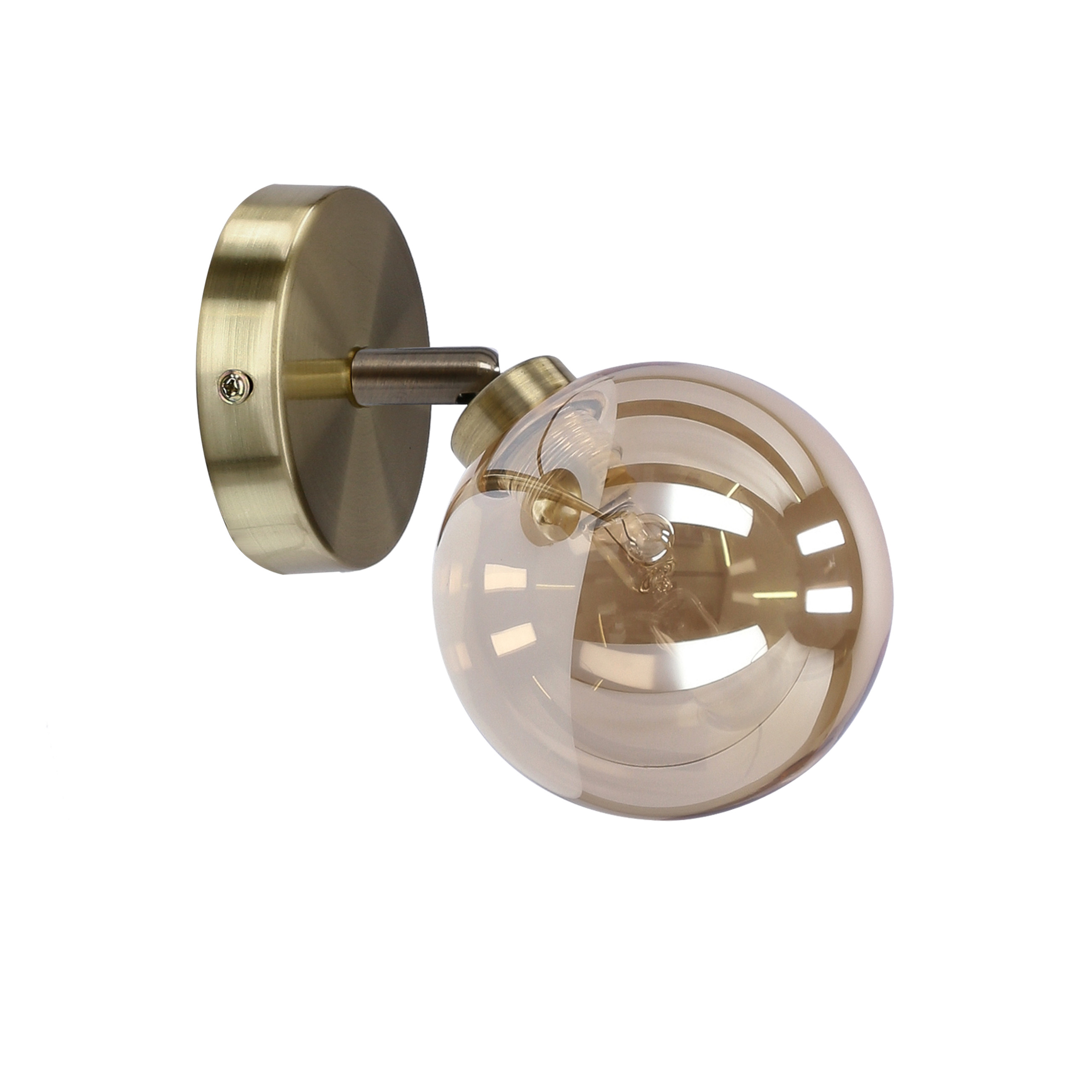Lampa kinkiet RODIA patynowy 1x40w g9 klosz bursztynowy