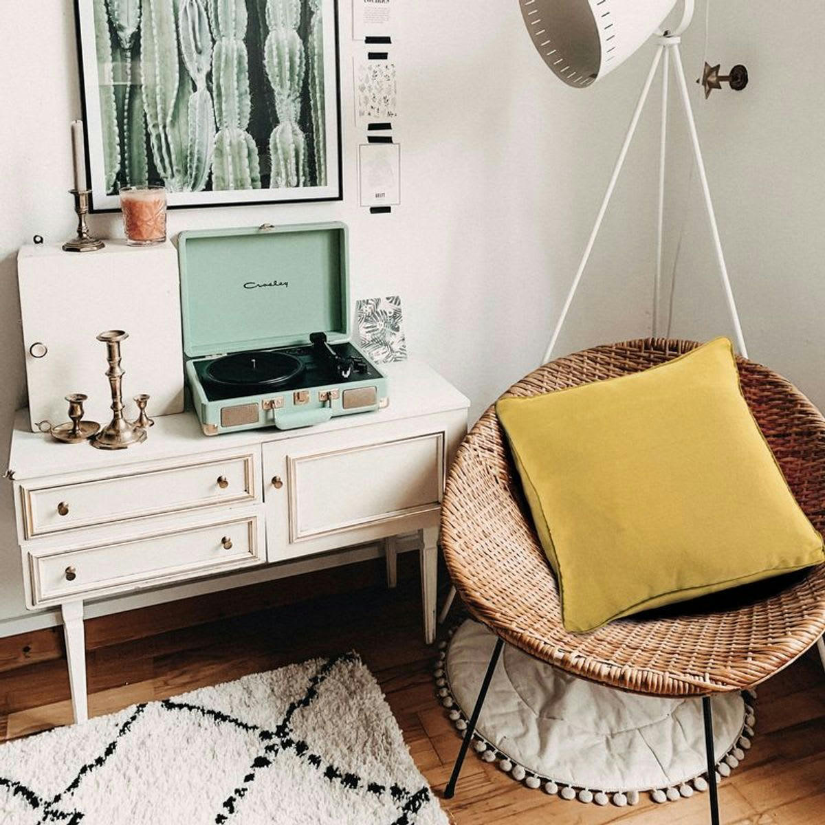 COTTON - Coussin de sol en polycoton jaune 70x70