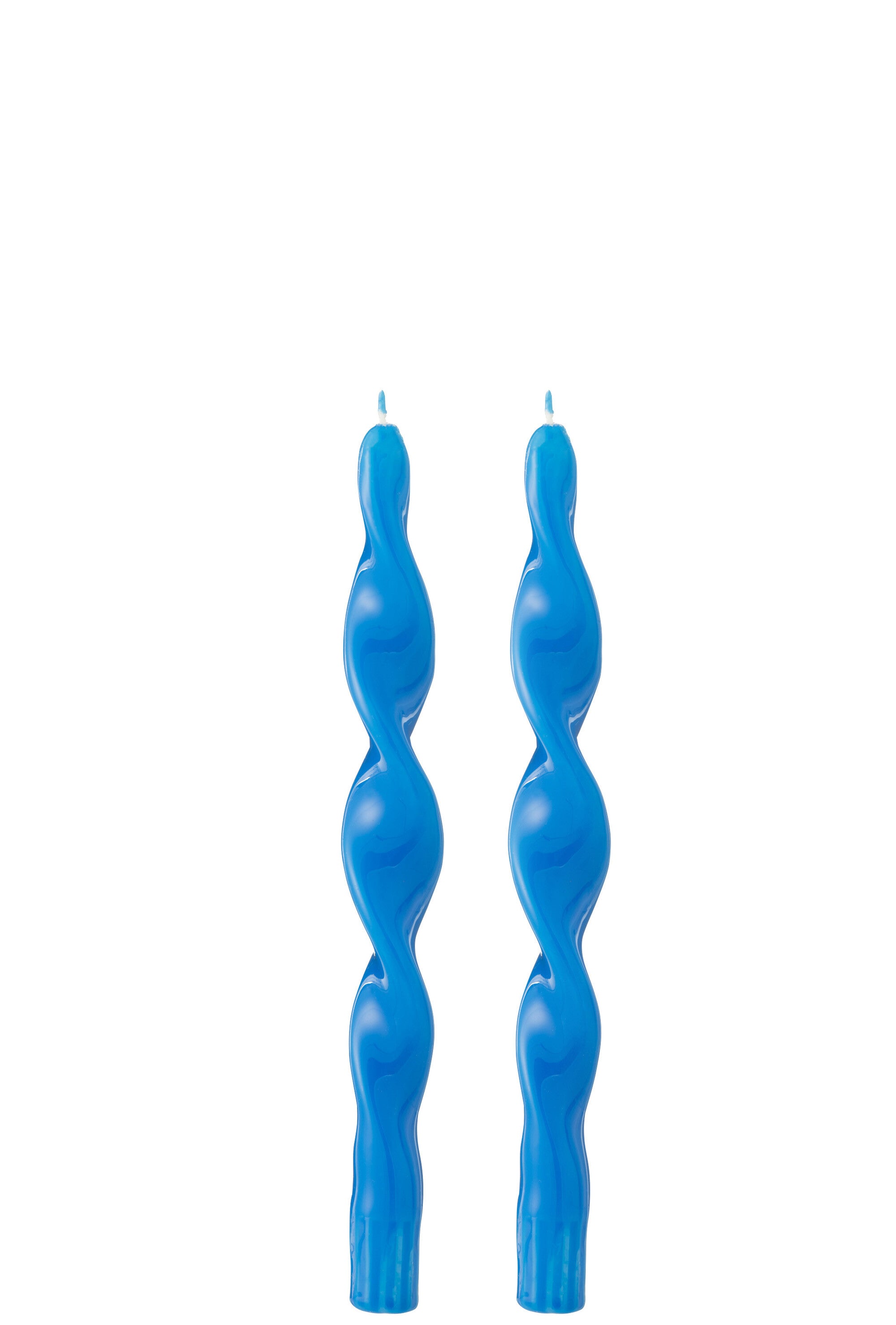 J-Line kaars Gedraaid - blauw - small - 35U - doos van 2