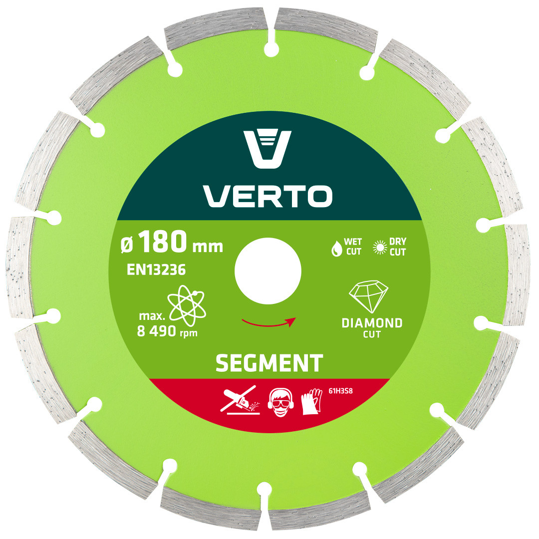Tarcza diamentowa 180x22.2 mm segmen. VERTO 61H3S8