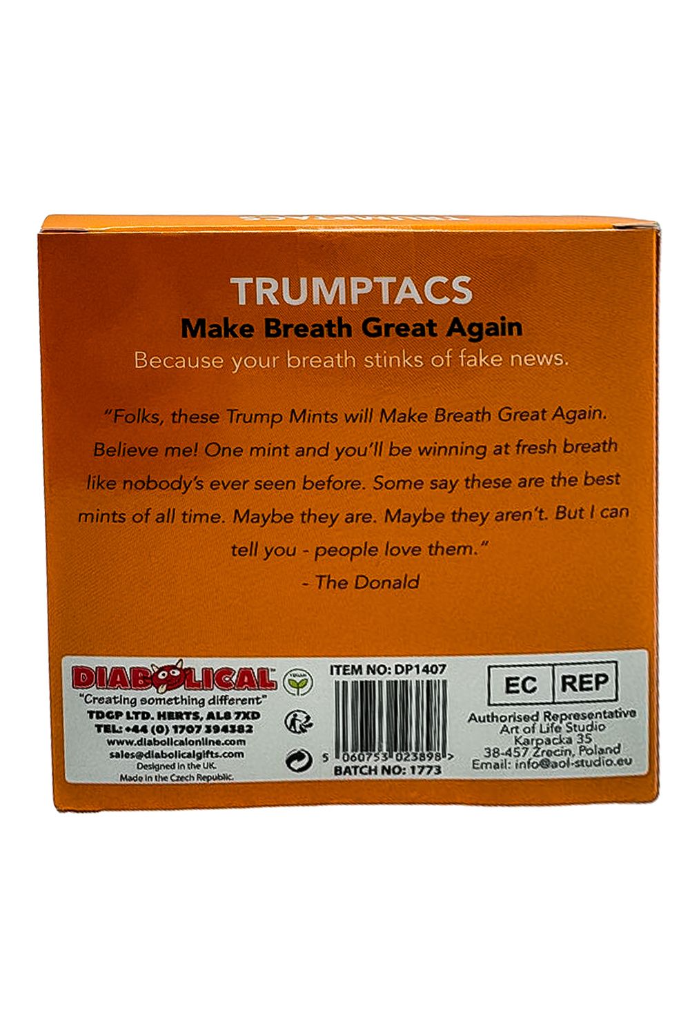 Diabolical Gifts Trumptacs - Joke Mint Pills