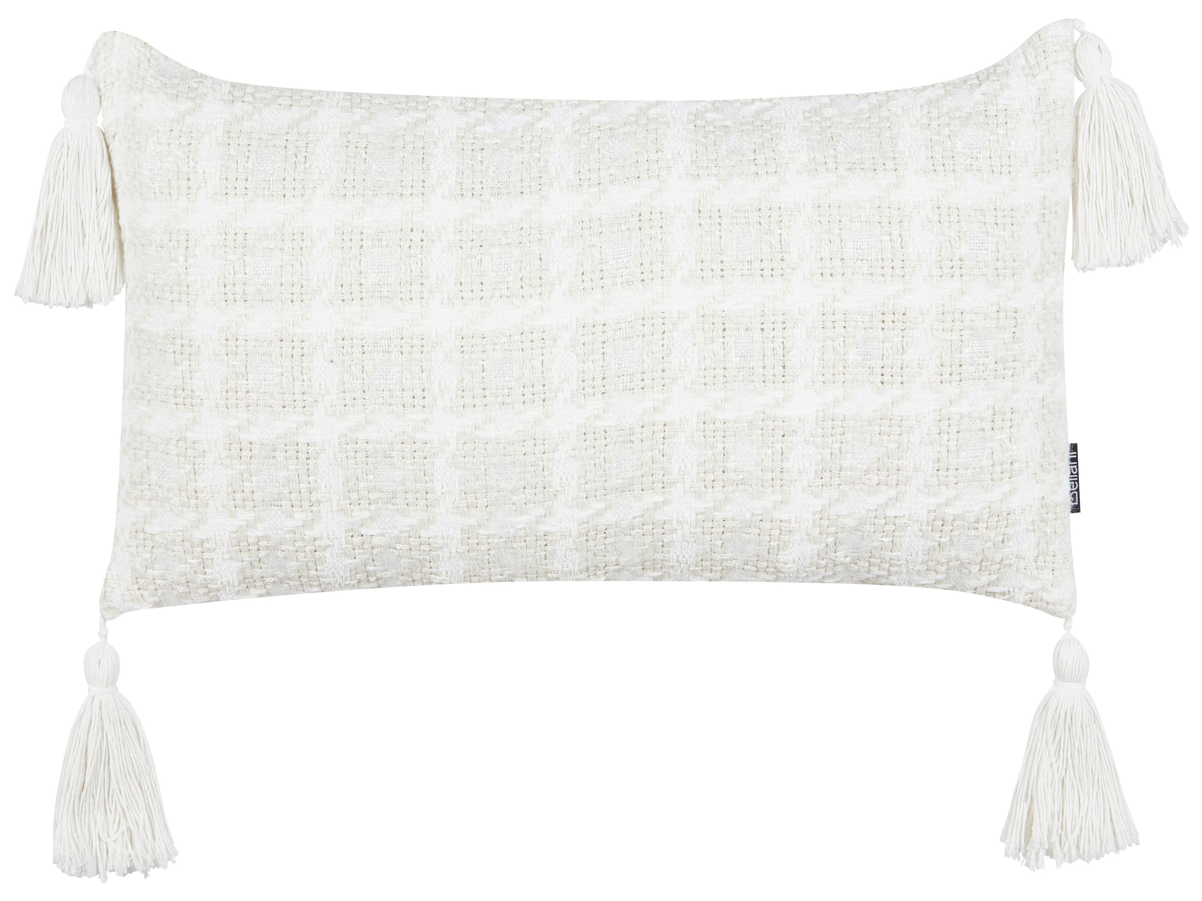 Throw Cushion DOURIS 30 x 60 cm Light Beige Checked