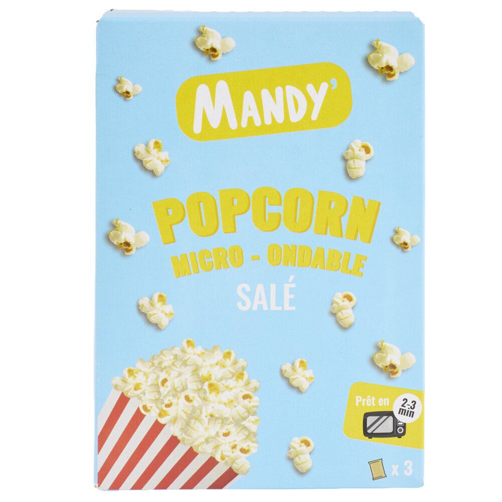 Popcorn salé micro-ondes Mandy 3x80gr