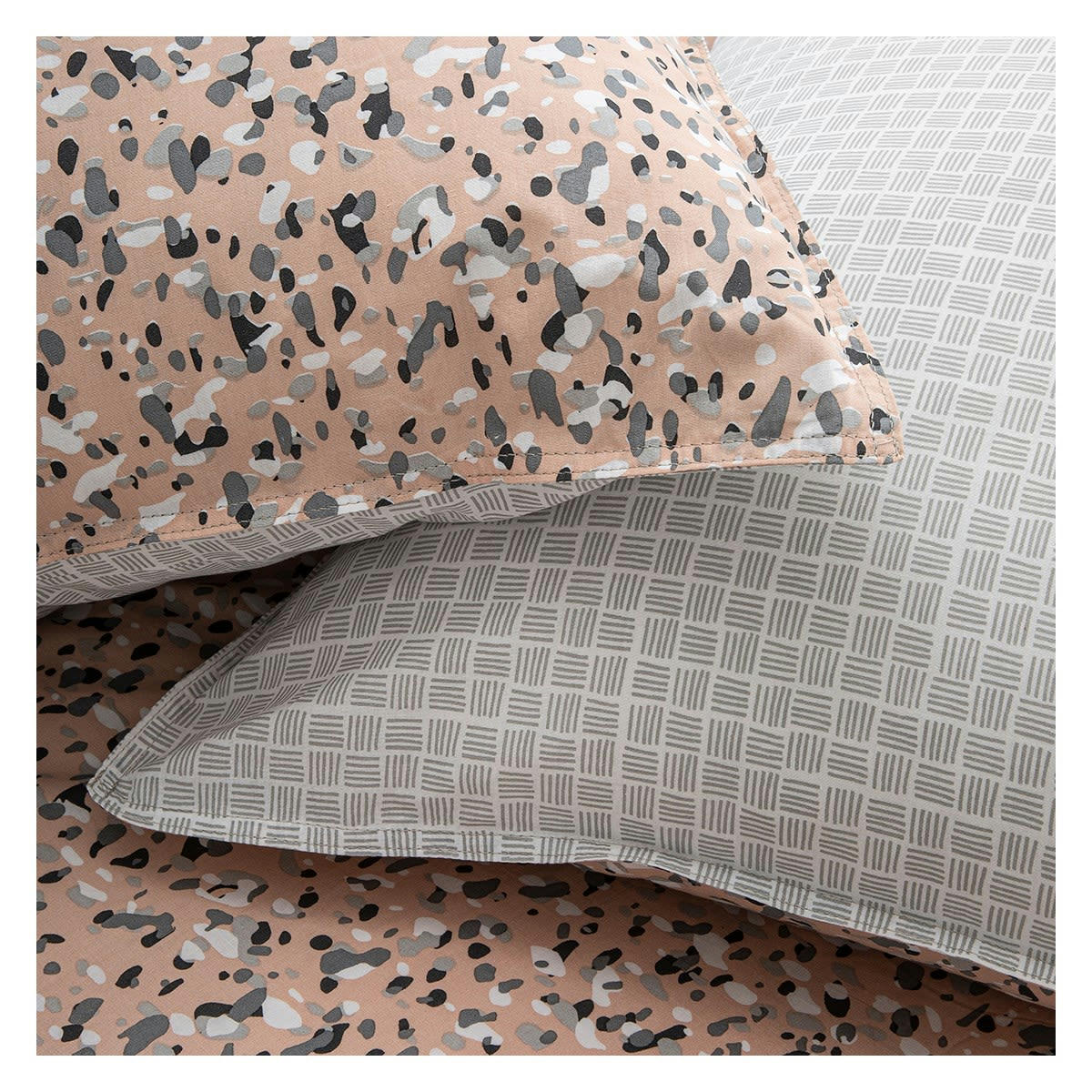 - Parure de lit en Polyester Rose 220x240 cm