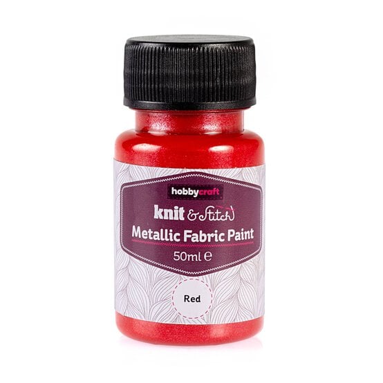 Red Metallic Fabric Paint 50ml