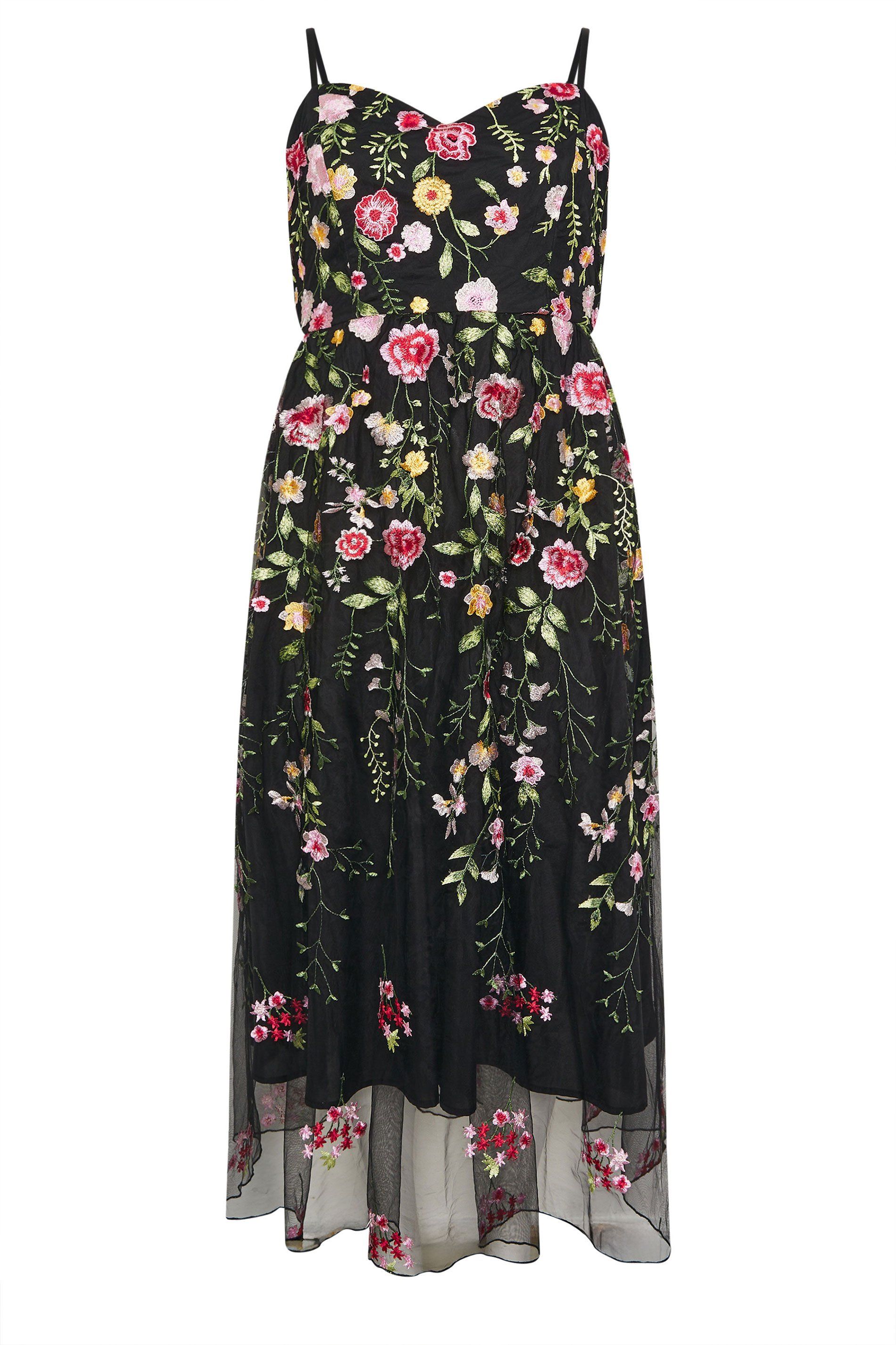 Yours Floral Embroidered Maxi Dress