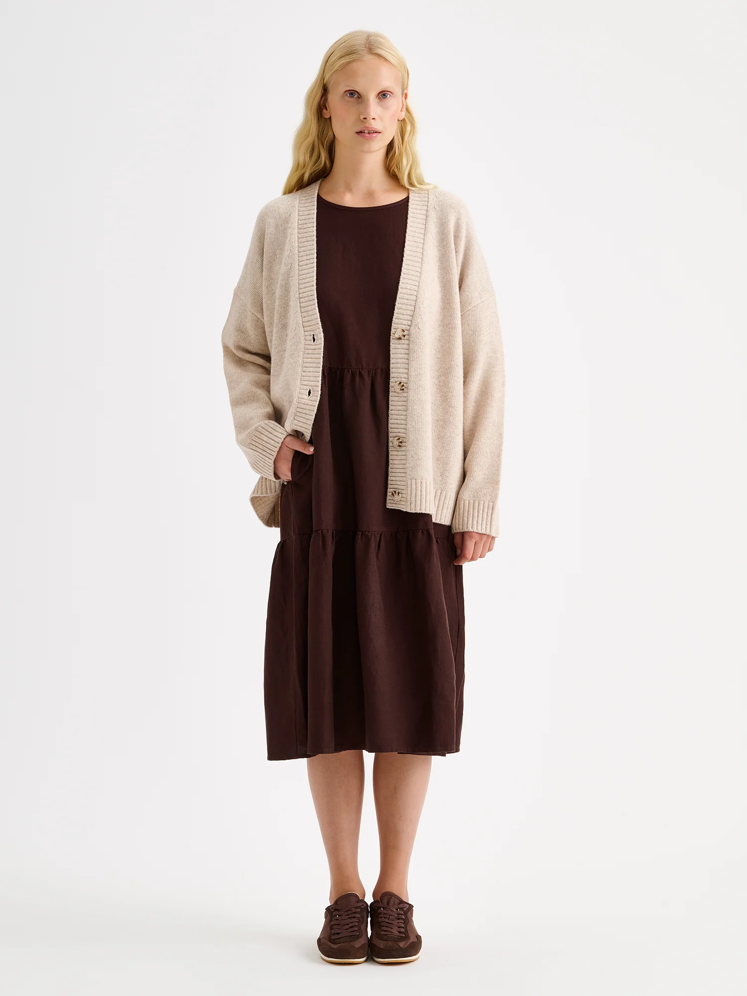 LANA oversize neuletakki - beige