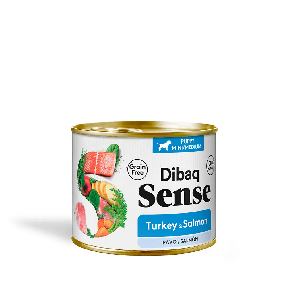 Dibaq Sense Salmon and Turkey Puppies wet dog food 12x190g