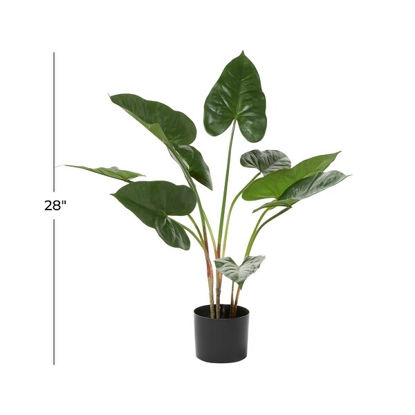 Traditional Green Tropical Faux Foliage Decorative Potted Tree