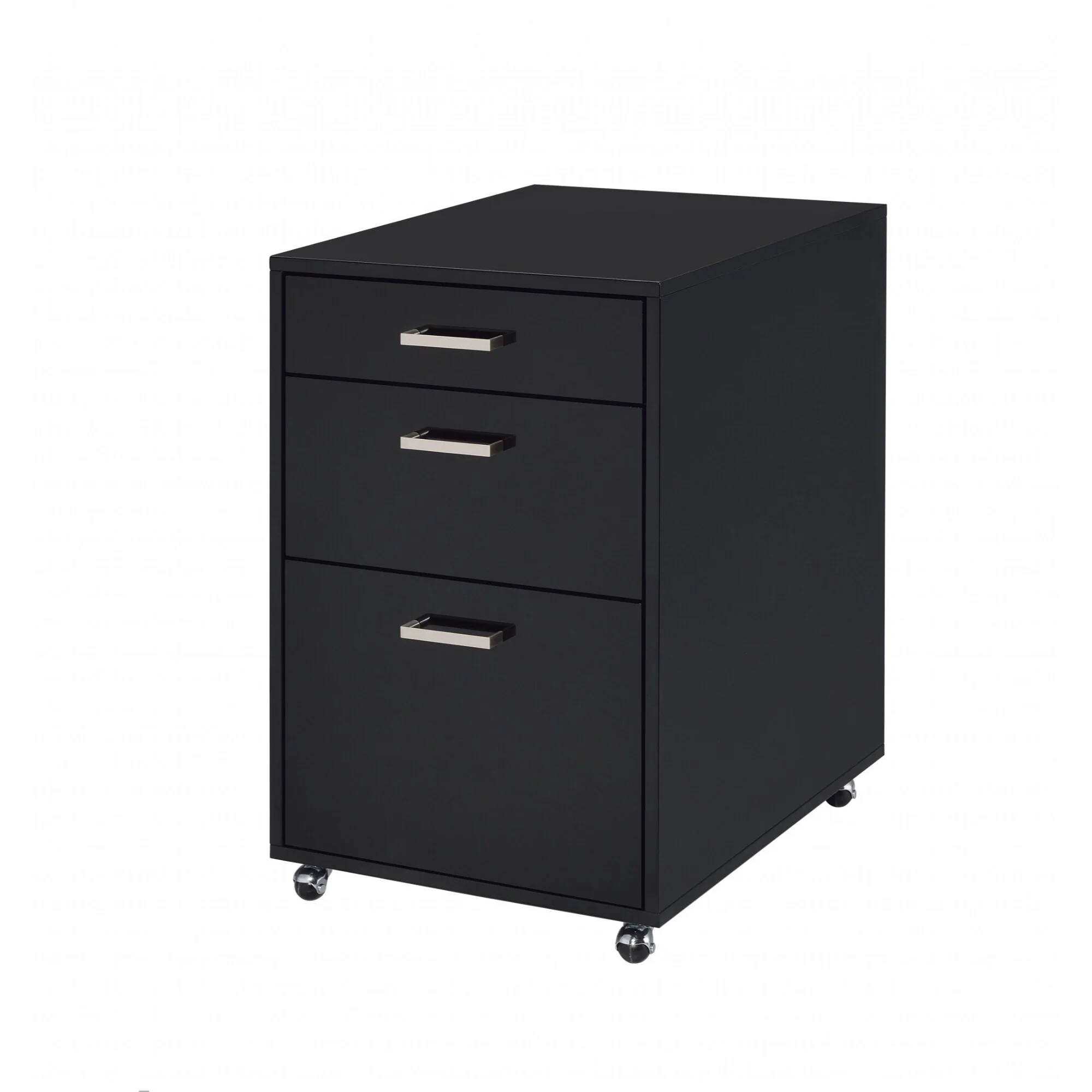 Black Wood Top Accent Cabinet with 3 Drawers for Kitchen Storage