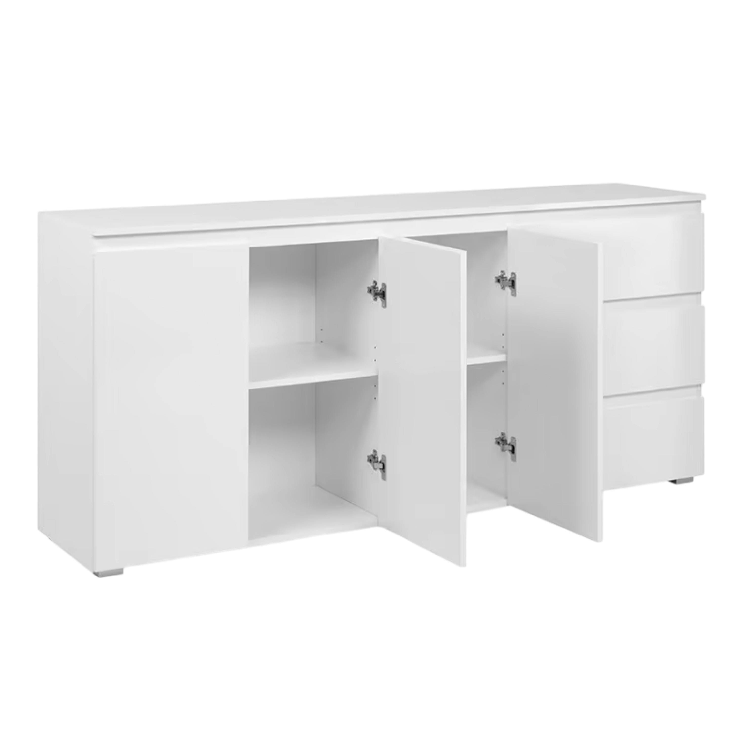 Buffet blanc moderne 3 portes 3 tiroirs ALVA